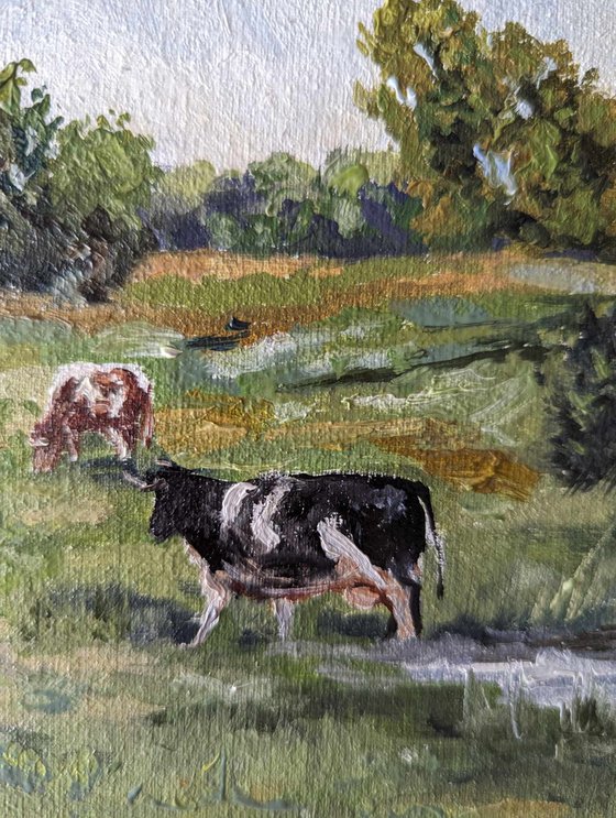 Cows Painting Landscape