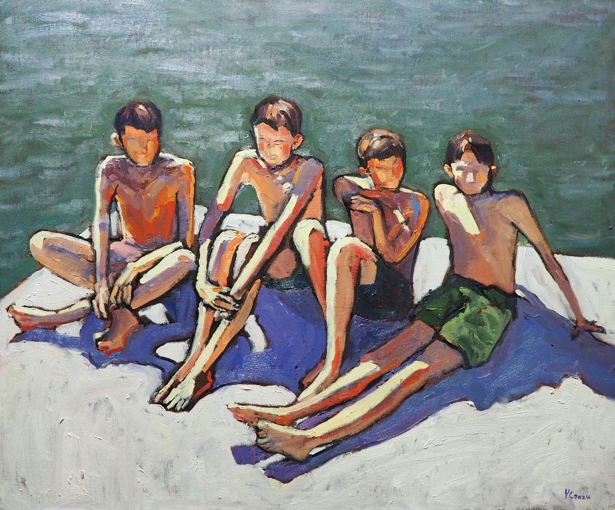 Impressionistic Landscape Oil Painting By Yuanyuan Liu, 26 X 22", Summer Light, Original Artwork