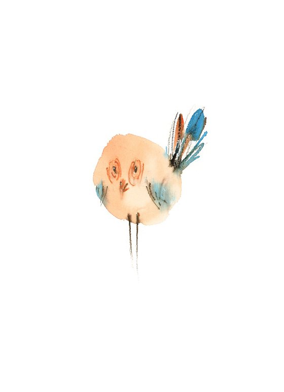 Introvert Bird Watercolor Painting