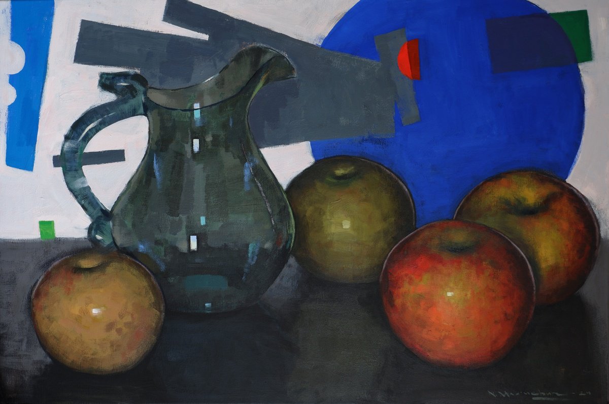 Impressionistic Still Life Acrylic Painting By Nikita Maksimchuk, 36 X 24", Still Life Of A Dreamer, Original Artwork