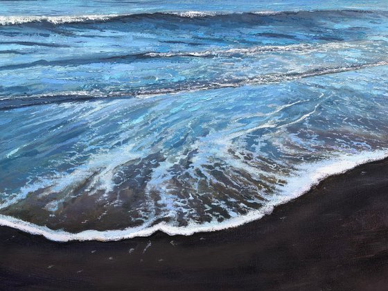 'Edge of the Surf Zone' Beach, Ocean, Seascape, Oil Painting.