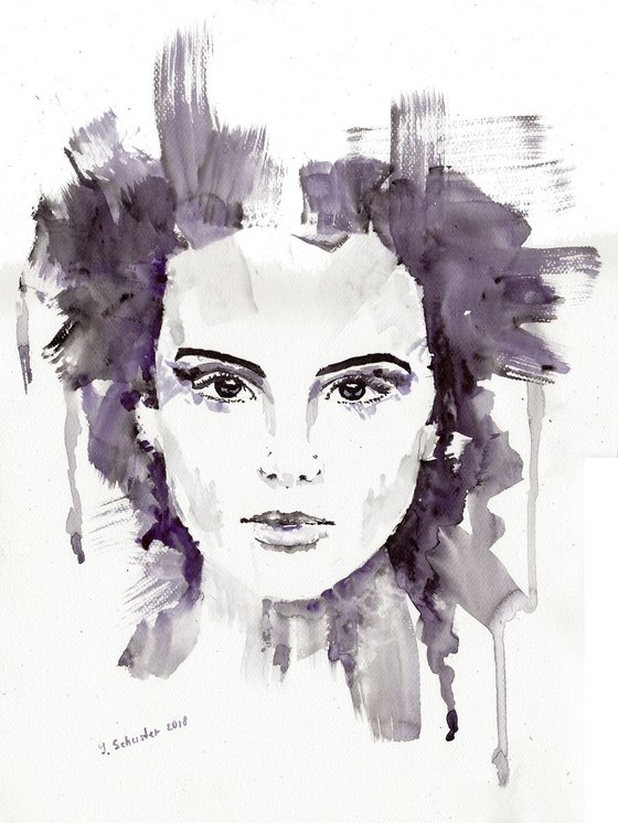 Abstract Watercolour women'...