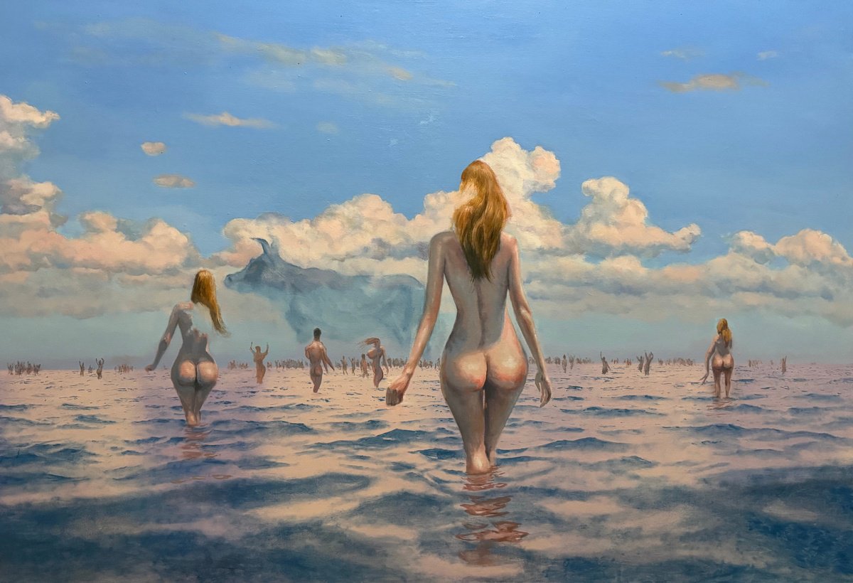 Surrealistic Portrait Oil Painting By Garry Arzumanyan, 59 X 39, Unlove 01, Original Artwork