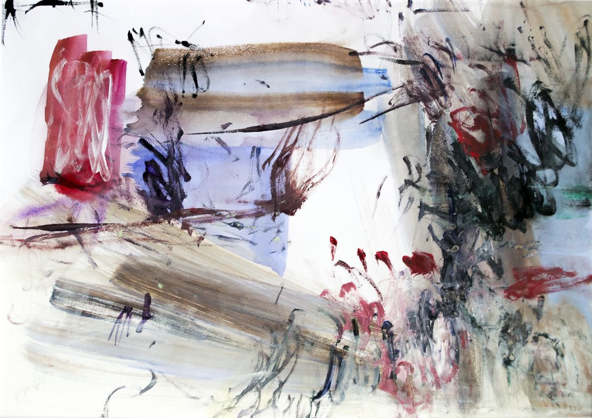 Expressive Abstract Painting By Florina Breazu, 22 X 17, Morning 1, Original Artwork