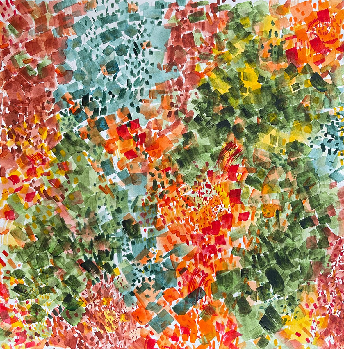 Welcome summer/ 27 x 27 cm /original artwork /watercolour on paper by Maiia Axton Studio