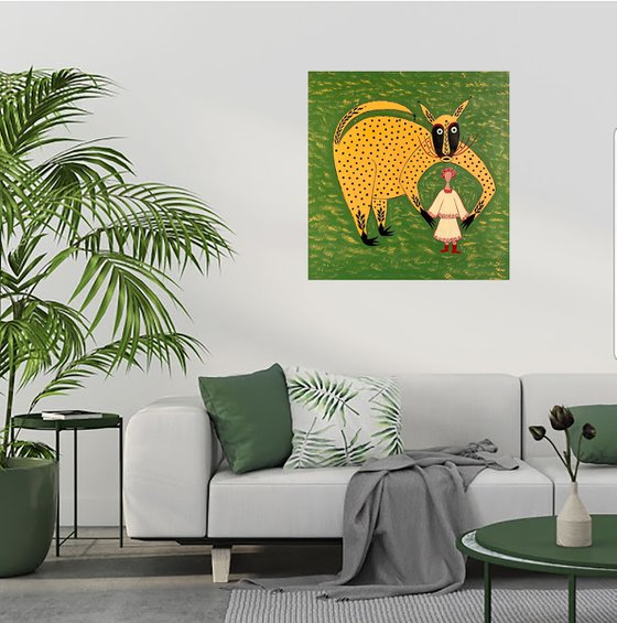 Woman Mystery Animal Painting