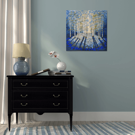 Gold and Blue Forest Light