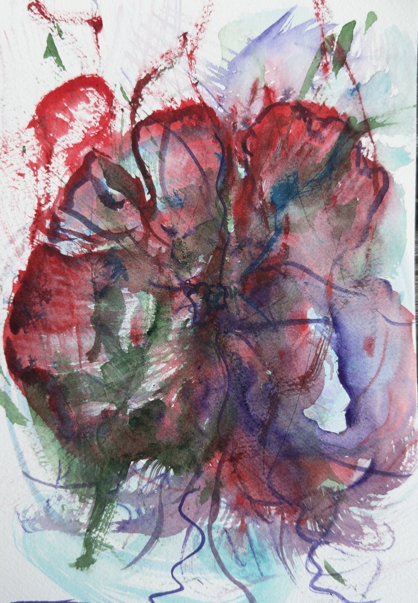 Abstract Watercolour By Tanya Bilous, 8 X 11", Becoming Through Chaos, Original Artwork