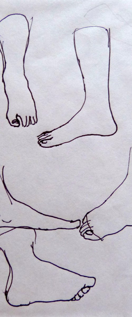 Study of feet 2, sketch on envelope - AF exclusive + FREE shipping! by Frederic Belaubre