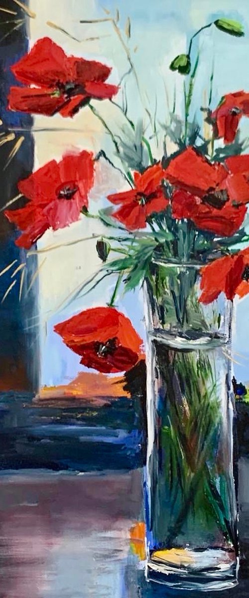 Poppies in a Vase by Olga McNamara BiennaleArtist