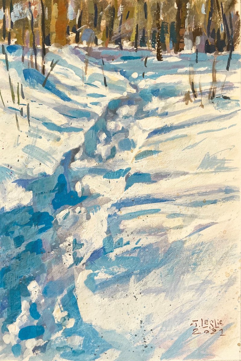Impressionistic Painting , Trailhead By Jimmy Leslie, 4 X 6, Artwork For Sale On Artfinder