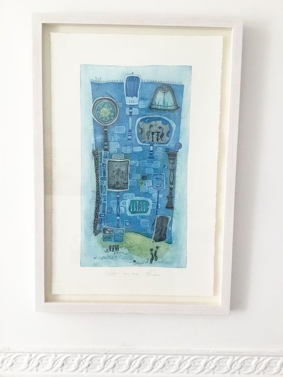 Heike Roesel "Happy House", fine art etching, in 2 editions of 20 each, in variation