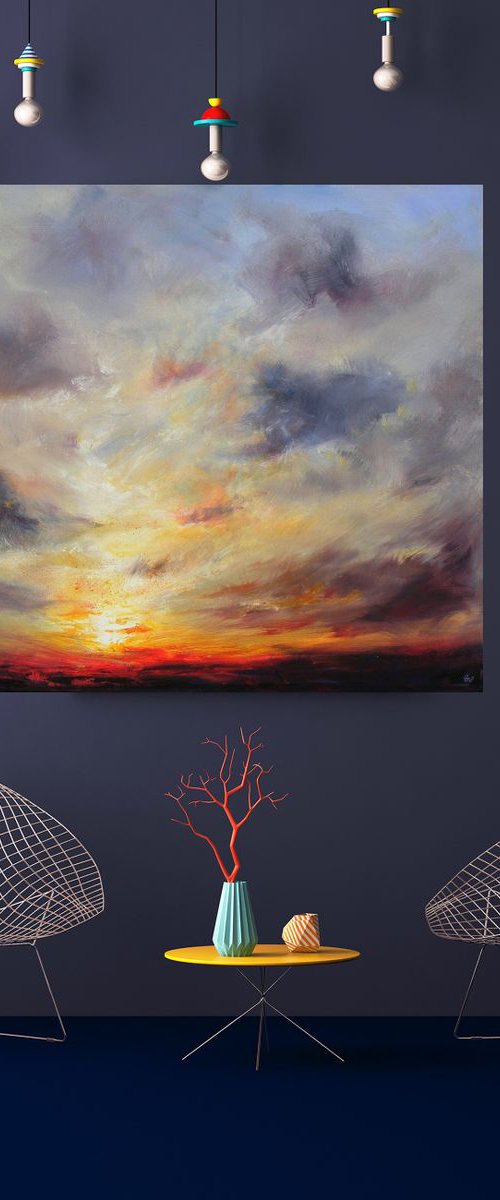 "There,where goodness forever dwells 2" / Large 100x100cm SPECIAL PRICE!!! by Ivan  Grozdanovski