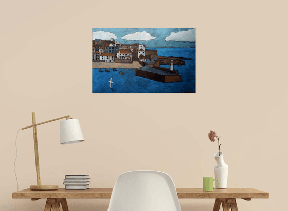 Smeaton's Pier and St Ives harbour.