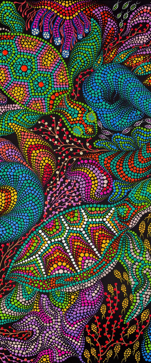Colorful Sea Turtle and Marine Life by Oxana Lazari