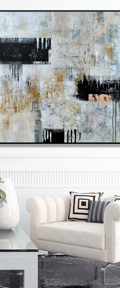 Live This Day - XL LARGE,  TEXTURED ABSTRACT ART – EXPRESSIONS OF ENERGY AND LIGHT. READY TO HANG! by Julijana Ravbar