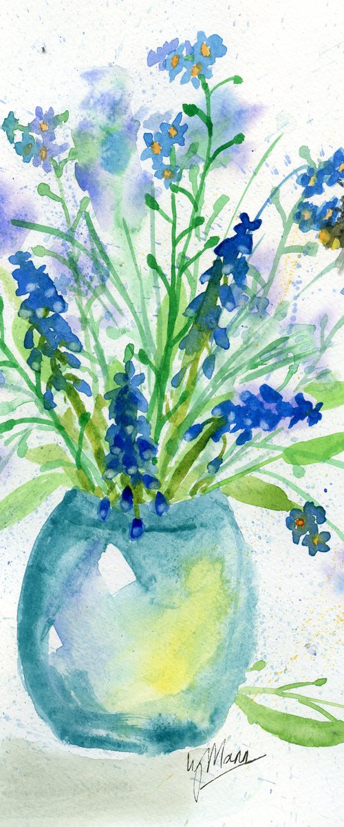 Forget me Nots and Honey Bee by Lisa Mann