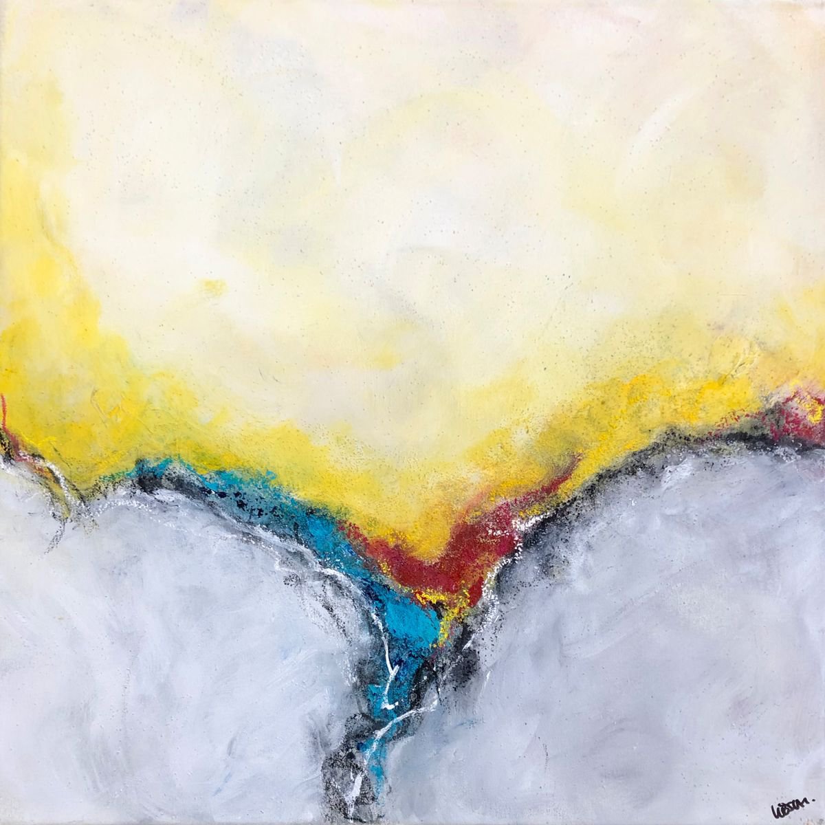 Ease of being I I 50 x 50 cm I colorful abstract I square by Kirsten Schankweiler