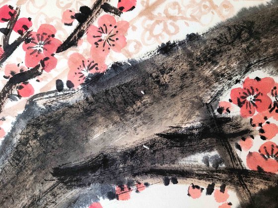 Old blooming plum - Oriental Chinese Ink Painting