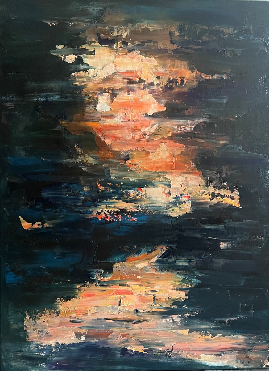 Expressive Portrait Oil Painting By Liubou Sas, 22 X 30", Hope, Original Artwork