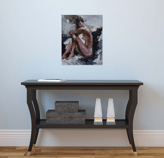 Nude woman  original oil painting