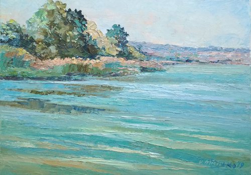 Blue-green water / River landscape Summer riverscape by Olha Malko