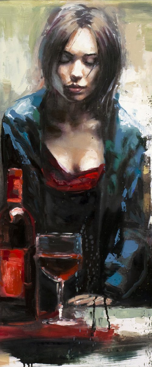 Sipping Scarlet Serenity by Alexandr Klemens