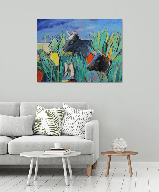 Cows Looking for Pineapples