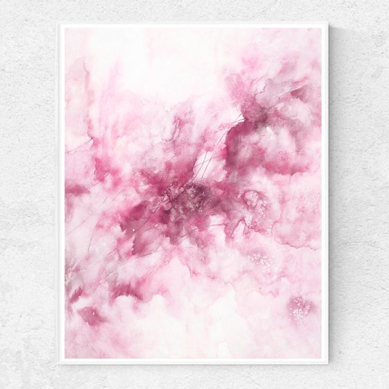 Textured abstract floral painting "Summer dreams"