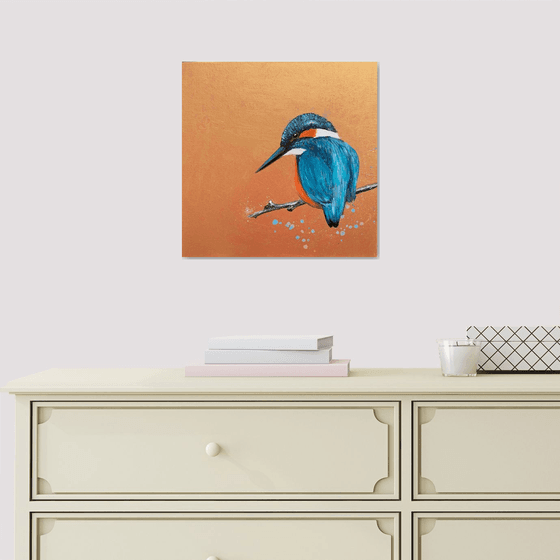 Patience ~ Kingfisher on Gold