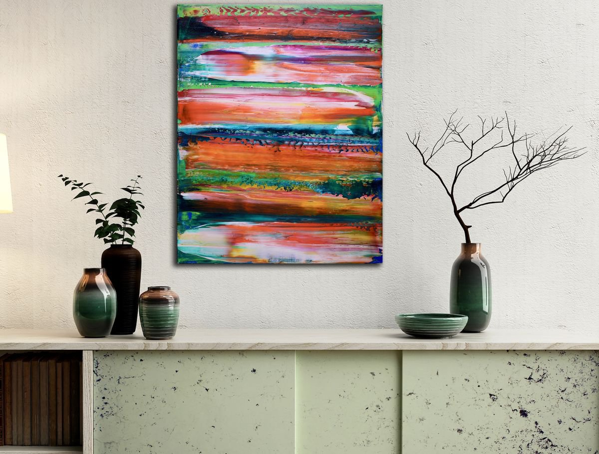 Abstract Acrylic Painting By Nestor Toro, 16 X 20", Summer Fusion 1, Original Artwork