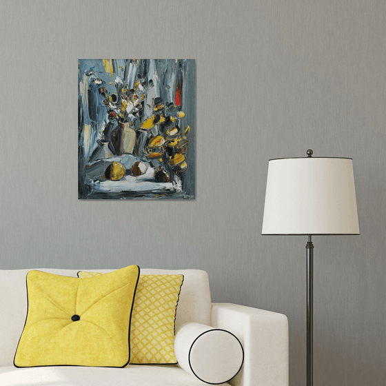 Still Life in Grey and Gold