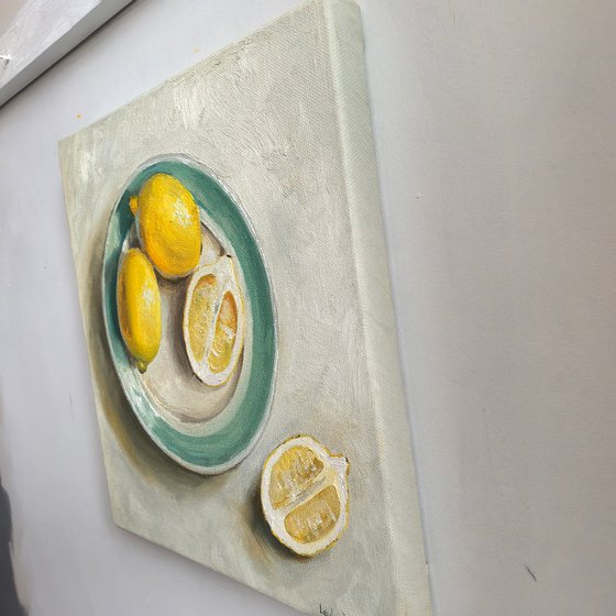 Lemons on plate