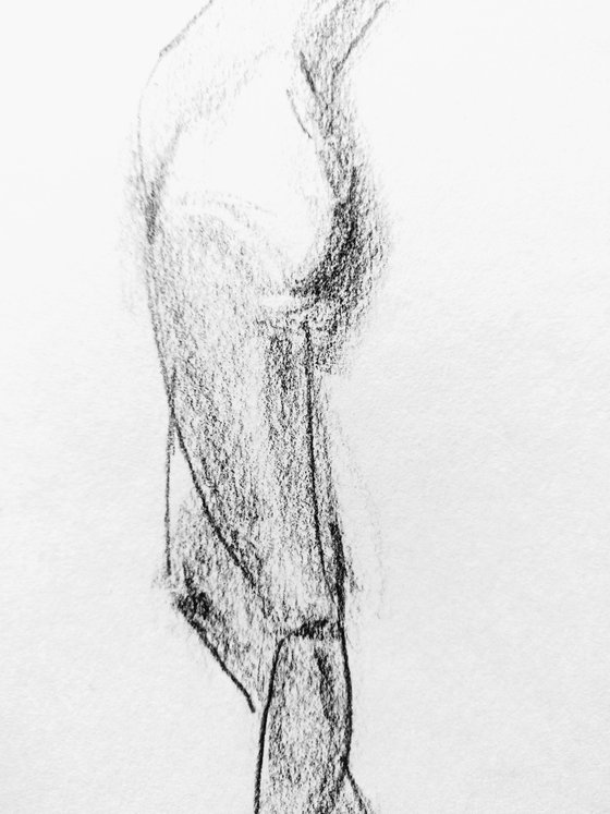 Nude figure. Imagination. Original nude drawing.