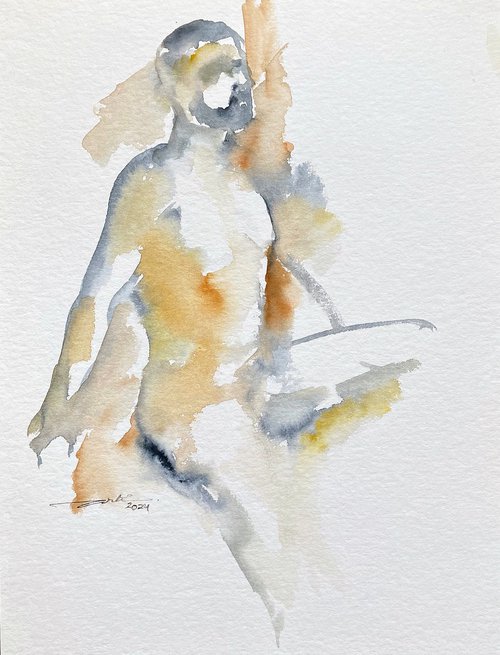 Nude _Male_Sitting by Arti Chauhan