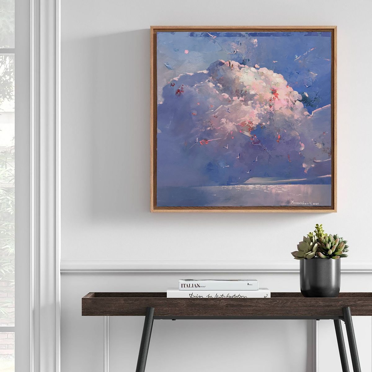 Clouds. Blushing Sky Of Taormina By Natalia Yampolskaia, 24 X 24, Artwork For Sale On Artfinder