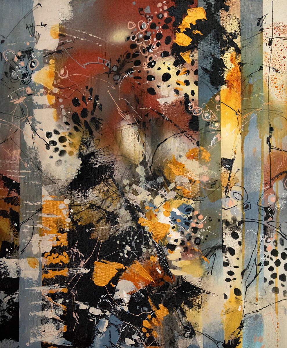 Organic Abstract Acrylic Painting By Sophie Rodionov, 19 X 23", Woods, Original Artwork