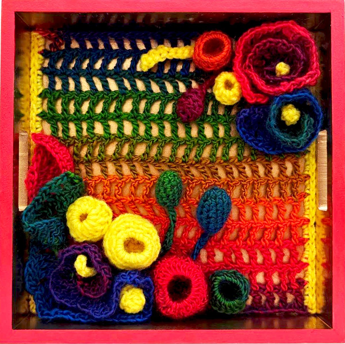 Organic Relief , Yarn Flowers 3 By Vio Valova, 8 X 8, Artwork For Sale On Artfinder