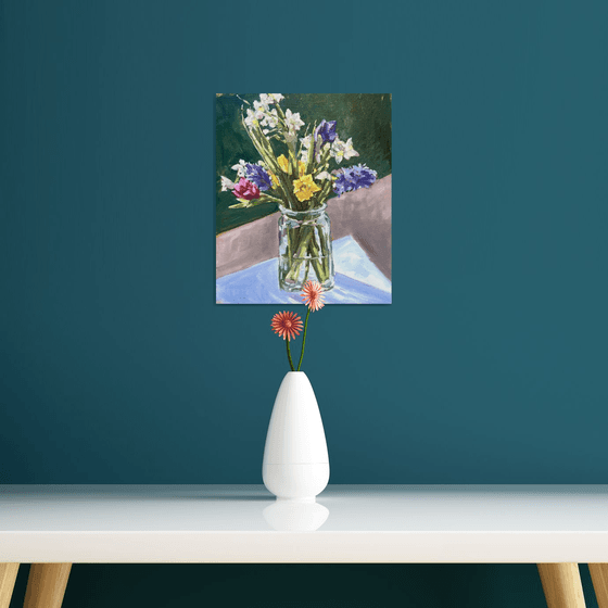 Spring flowers in a vase