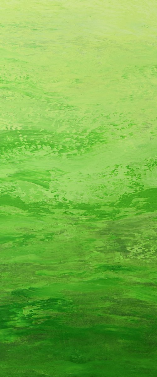 Vibrant Green - Modern Green Field Abstract by Suzanne Vaughan