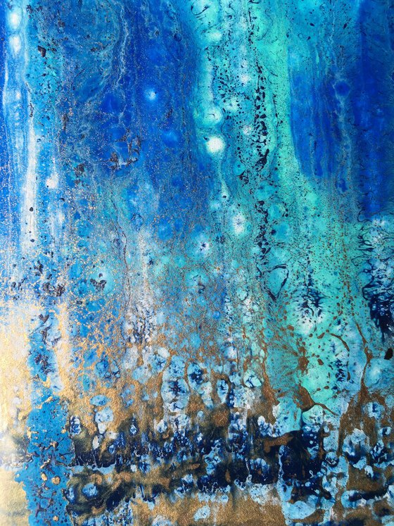 Metallic Abstract. 'Blue and gold'