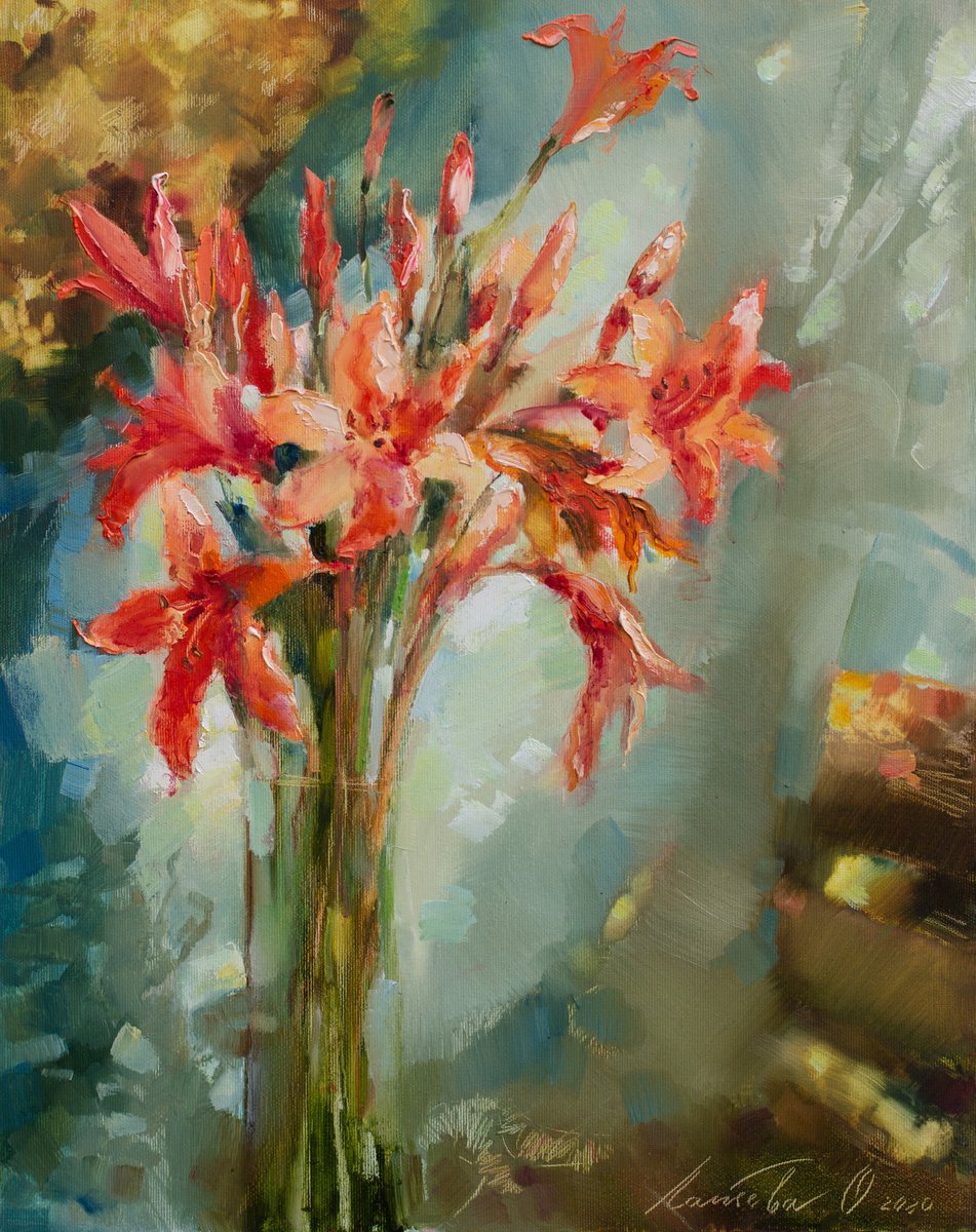 Red daylily by Olha Laptieva