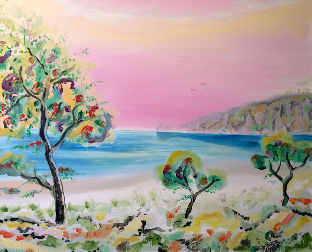  The Sea Between The Trees By Alejos, 39 X 32, Artwork For Sale On Artfinder