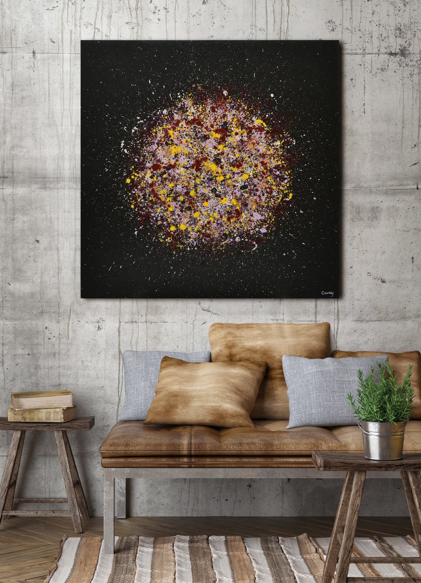 Petal Burst 44 - Abstract circle painting by Carney