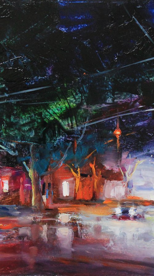 "Night street" by Alisa Onipchenko-Cherniakovska
