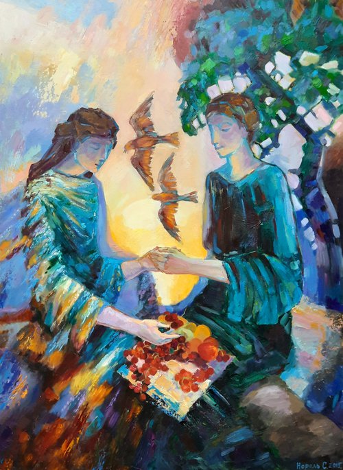 Сontact of the soul - Original oil painting (2016) by Svetlana Norel