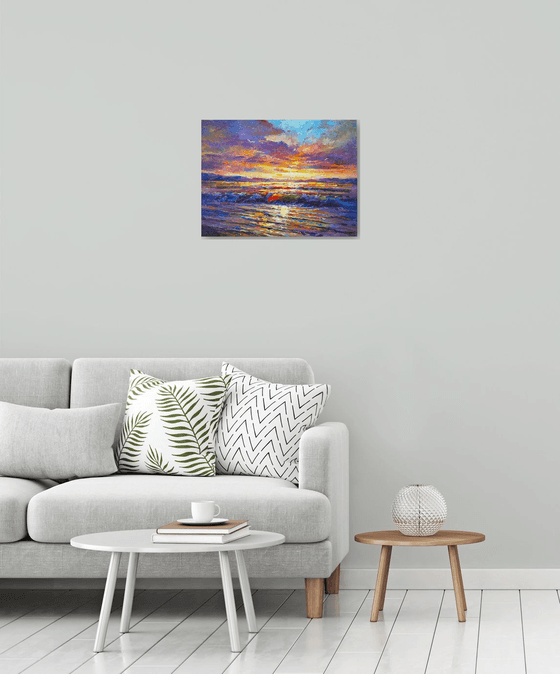 Sun Melting into Waves