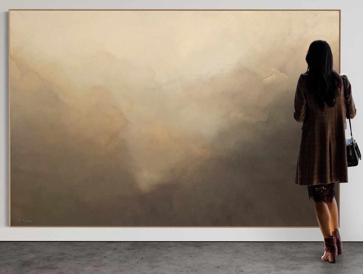 Abstract Acrylic Painting By Gabriela Azar Schreiner, 108 X 71, Calm Within, Original Artwork