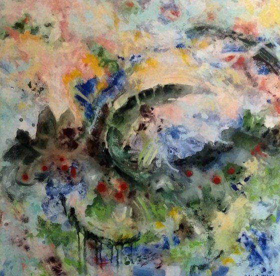 Tourments (Torments) 31.5"x31.5" | Large Abstract Landscape |