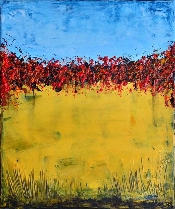 Autumn Field  II- Modern abstract Gift Idea